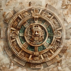 Mayan Calendar |  Stylized Mesoamerican Print |  Paper and Size Options