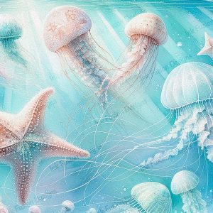 Ballet of the Jellyfish |  Tranquil Ocean Beauty |  Paper and Size Options