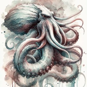 Mighty Kraken of Lore |  Mystical Sea Creature |  Paper and Size Options