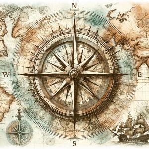 Sail the Seven Seas |  Ancient Ship World Voyage Map |  Paper and Size Options