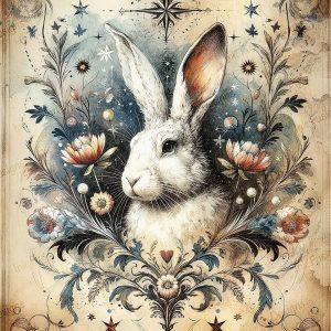 Astral the Cosmic Marquis Rabbit Whimsical Celestial Rabbit