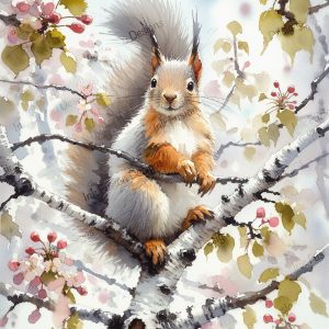 Spring Scamper |  Silver Birch Blossoms |  Paper and Size Options