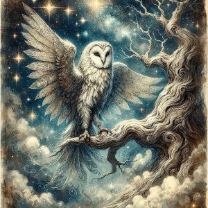 Jules Protector of Sacred Trees |  Majestic White Owl |  Paper and Size Options