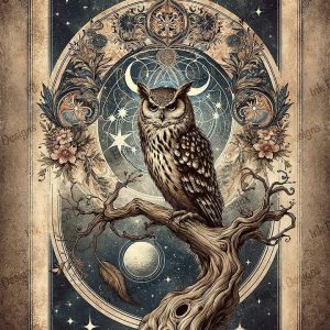 Otus the Owl |  Owl in the Celestial Sky |  Paper and Size Options