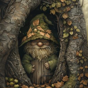 Foozy the Forest Gnome |  Fall Forest Gnome |  Paper and Size Options