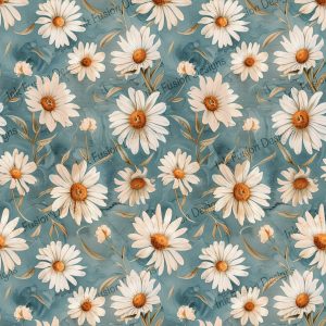 Daisy Dreams |  Dancing Daisies in a Field of Blue |  Paper and Size Options