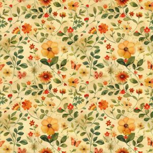 Warm Garden Chintz |  Lively Vintage Pattern Print |  Paper and Size Options