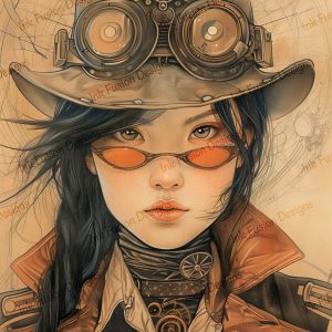 Clockwork Femme |  Mei's Retro-Futuristic Journey |  Multiple Paper and Size Options Available