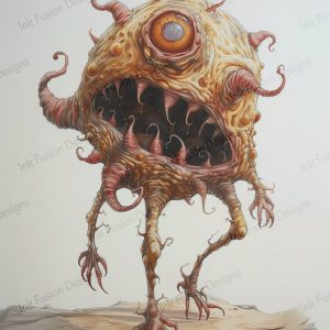 One-Eyed Alien | Decorative Art Paper |Tentacled Horror Creature |  Paper and Size Options