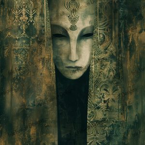 Venetian Mystery |  Dark Venetian Mask Art Print |  Multiple Paper and Size Options Available