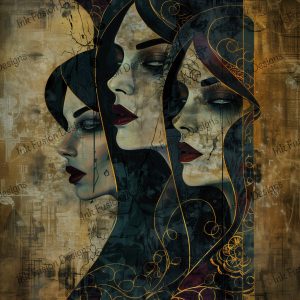Sisters of the Veil |  Dark Gothic Feminine Artwork |  Multiple Paper and Size Options Available