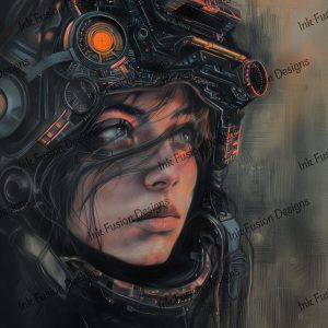 Nova's Futuristic Awakening |  Cyberpunk Girl Print |  Multiple Paper and Size Options Available