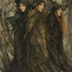 Maidens of Red Grove |  Three Mystical Women of the Forest |  Multiple Paper and Size Options Available