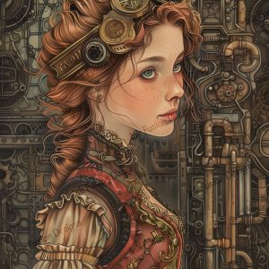 Shannon Steampunk Girl |  Victorian Steampunk Ingenue |  Multiple Paper and Size Options Available