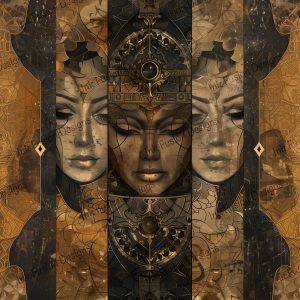 Guardians in Bronze |  Ancient Faces of Wisdom |  Multiple Paper and Size Options Available