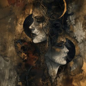 Sisters of the Moon |  Dark Moody Feminine Decor |  Multiple Paper and Size Options Available