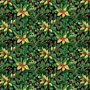 Golden Boughs and Berries |  Christmas Holiday Floral |  Multiple Paper and Size Options Available