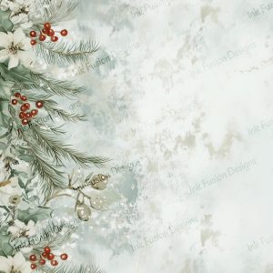 Holly and Ivory Delight |  Winterberries Botanical Print |  