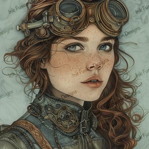 Charlotte the Adventurer Woman Steampunk Art Print