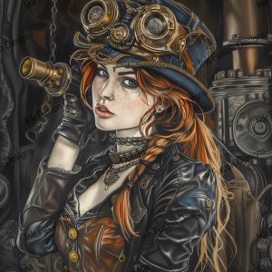 Rowan the Steampunk Mechanic |   Multiple Paper and Size Options