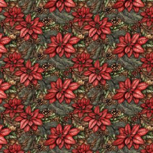 Poinsettia Dream |  Poinsettia Florentine Print |  Multiple Paper and Size Options Available