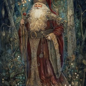 Ole Saint Nick |  Santa Clause Forest Print |  