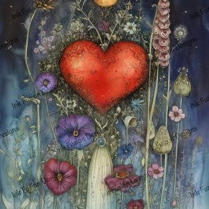 Heart of Flora |  Enchanted Floral Heart on a Tassel |  