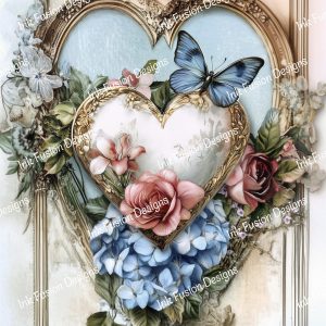 Rose's Heart |  Porcelain Victorian Heart Print |  