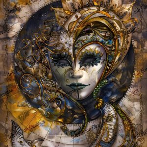 Celestial Masquerade |  Stunning Mardi Gras Mask Print |  