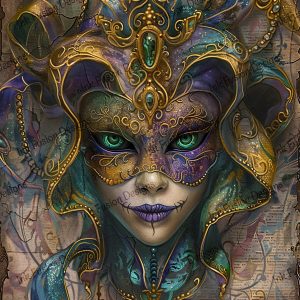 Enchanted Jester |  Stunning Harlequin Print |  