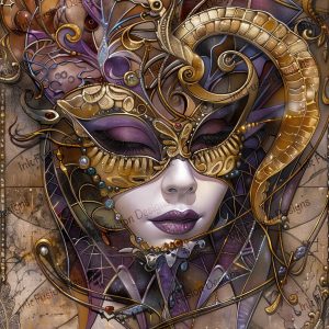 Fleur de Mystere |  Jewel tone and Gilded Mardi Gras Mask |  