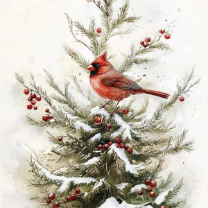 Bird in the Whispering Pine |  Crimson Feather Haven |  