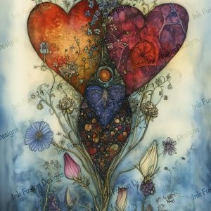 Moonlit Hearts|  Short eye-catching description | Heart blooming in the moonlight |  Multiple Options.