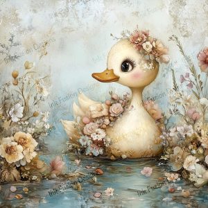 Daisy the Duck Whimsical vintage-inspired duck print