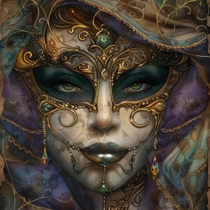 Queen of Carnival |  Mesmerizing Venetian Mask Print |  