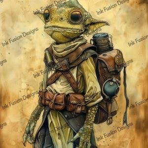 Swift the Gecko Anthropomorphic Steampunk Gecko