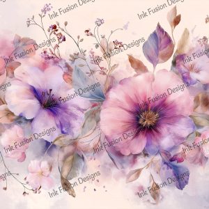 Blushing Blossoms |  Romantic Watercolor Floral Print |  