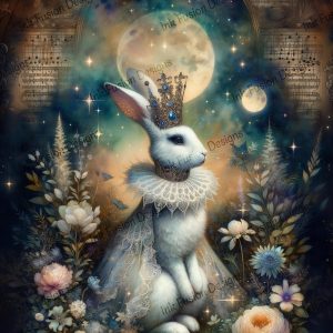 Amarielle Noctura |  Otherworldly Majestic Rabbit Print |  