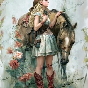Where Beth Belongs |  Girl and Her Horse in a Field of Flowers |  